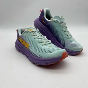 Hoka One One Shoes Womens 8.5B Blue Puerple Rincon 3 Running Athletic Sneakers